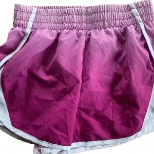 Youth Juniors Athletic Works Purple Ombré Gradient White Shorts Size XL